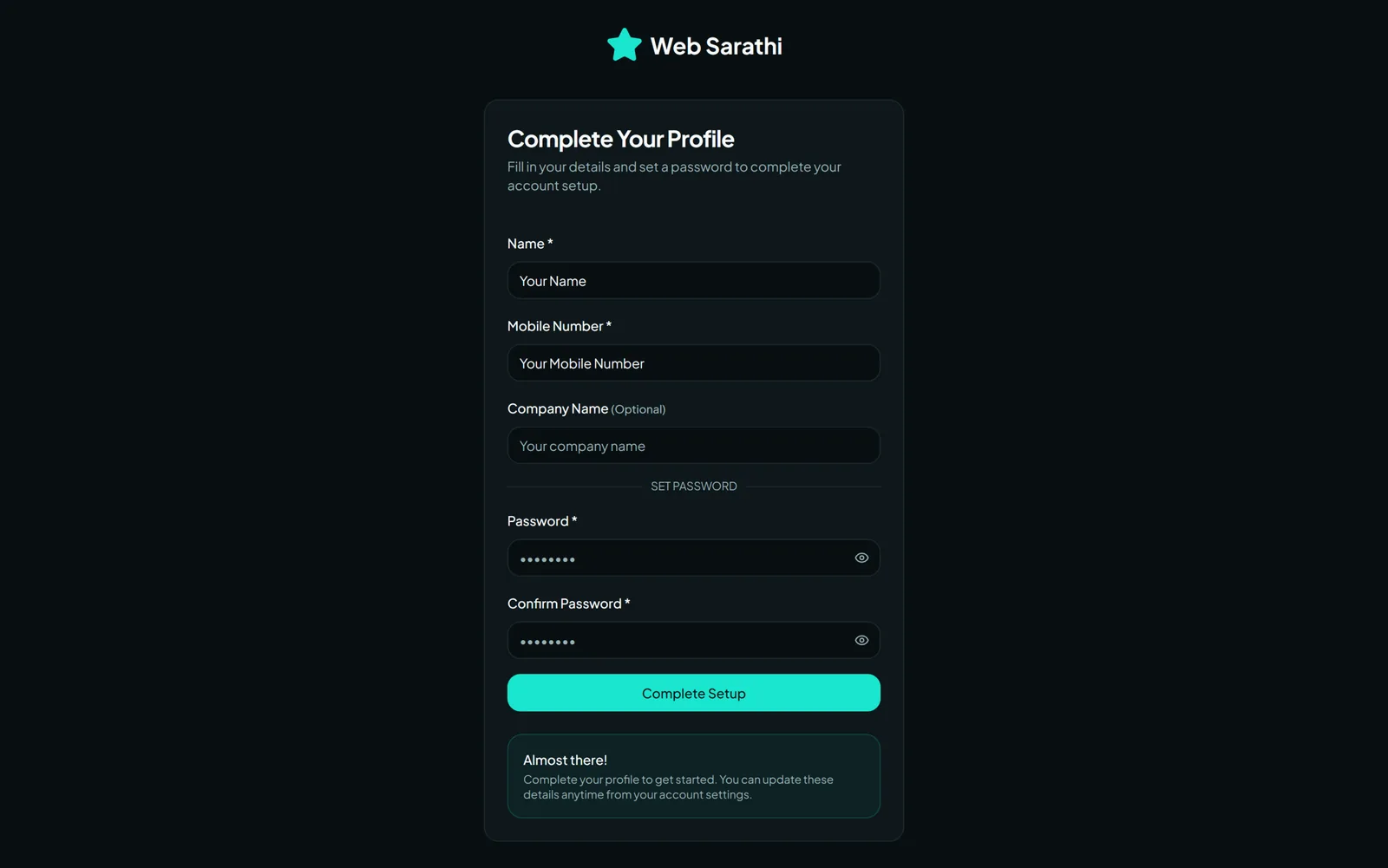 Step 4 - Fill Profile